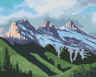 Zuty - Painting by Numbers - Three Mountains and a Forest (Robert Johnson), 80X100 Cm, Canvas - Painting by Numbers