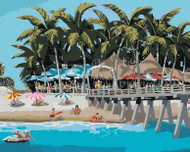 Zuty - Painting by Numbers - Stalls at the Pier and the Beach (Robert Johnson), 80X100 Cm, Canvas - Painting by Numbers