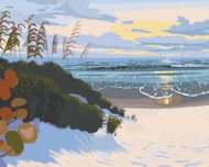 Zuty - Painting by Numbers - Beach Entrance and Sunset (Robert Johnson), 40X50 Cm, Canvas - Painting by Numbers