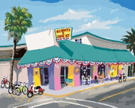 Zuty - Painting by Numbers - Café At The Beach (Robert Johnson), 40X50 Cm, Canvas+Frame - Painting by Numbers