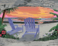 Zuty - Painting by Numbers - Evening Sunset on the Beach for Two (Robert Johnson), 40X50 Cm, Canvas - Painting by Numbers