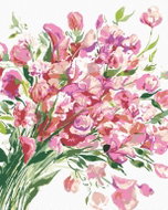 Zuty - Painting by Numbers - Pink Flowers Pea (Alexandria Gilbert), 80X100 Cm, Canvas - Painting by Numbers