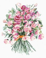 Zuty - Painting by Numbers - Bouquet of Pink Flowers Pea (Alexandria Gilbert), 80X100 Cm, Canvas - Painting by Numbers