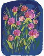 Zuty - Painting by Numbers - Pink Peonies in a Night Meadow (Alexandria Gilbert), 40X50 Cm, Canvas+R - Painting by Numbers
