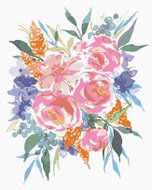 Zuty - Painting by Numbers - Bouquet of Peonies (Alexandria Gilbert), 40X50 Cm, Canvas+Frame - Painting by Numbers