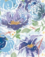 Zuty - Painting by Numbers - Blue Flowers and Leaves (Alexandria Gilbert), 80X100 Cm, Canvas - Painting by Numbers