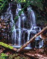 Zuty - Painting by Numbers - Waterfall, Hawaii (Ted Davis), 40X50 Cm, Canvas - Painting by Numbers