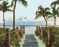 Zuty - Painting by Numbers - Journey to the Beach with Palm Trees (Ted Davis), 80X100 Cm, Canvas - Painting by Numbers