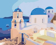 Zuty - Painting by Numbers - Santorini, Greece (Ted Davis), 40X50 Cm, Canvas+Frame - Painting by Numbers