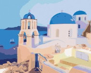 Zuty - Painting by Numbers - Santorini, Greece (Ted Davis), 40X50 Cm, Canvas - Painting by Numbers