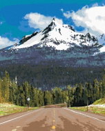 Zuty - Painting by Numbers - A Snowy Mountain and a Road (Ted Davis), 80X100 Cm, Canvas+Frame - Painting by Numbers