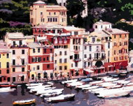 Zuty - Painting by Numbers - City And Ships, Italy (Ted Davis), 80X100 Cm, Canvas - Painting by Numbers