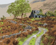 Zuty - Painting by Numbers - Mountain Landscape, Ireland (Ted Davis), 40X50 Cm, Canvas+Frame - Painting by Numbers