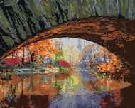 Zuty - Painting by Numbers - Autumn Trees and Bridge (Ted Davis), 40X50 Cm, Canvas - Painting by Numbers