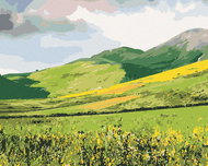 Zuty - Painting by Numbers - Meadow And Mountains (Ted Davis), 40X50 Cm, Canvas - Painting by Numbers
