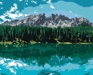 Zuty - Painting by Numbers - Lake Under the Mountains (Ted Davis), 40X50 Cm, Canvas - Painting by Numbers