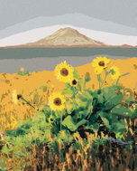 Zuty - Painting by Numbers - Sunflowers Before the Mountain, Usa (Ted Davis), 40X50 Cm, Canvas - Painting by Numbers