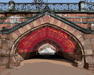 Zuty - Painting by Numbers - Red Arch and Bridge (Ted Davis), 40X50 Cm, Canvas - Painting by Numbers
