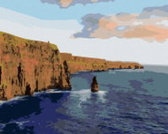 Zuty - Painting by Numbers - Along the Cliffs, Cliffs of the Moher Ireland (Ted Davis), 40X50 Cm, Ca - Painting by Numbers