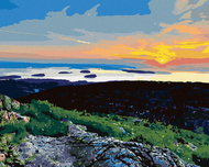 Zuty - Painting by Numbers - Sunset Over Landscape (Ted Davis), 80X100 Cm, Canvas - Painting by Numbers