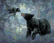 Zuty - Painting by Numbers - Bear and Cub in a Tree (Abraham Hunter), 80X100 Cm, Canvas - Painting by Numbers