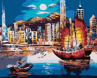 Zuty - Painting by Numbers - Hong Kong Harbour, 80X100 Cm, Canvas - Painting by Numbers