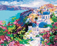 Zuty - Painting by Numbers - Santorini, 80X100 Cm, Canvas - Painting by Numbers