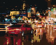 Zuty - Painting by Numbers - Illuminated Night City, 40X50 Cm, Canvas+Frame - Painting by Numbers
