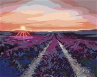 Zuty - Painting by Numbers - Lavender Field and Sunset, 80X100 Cm, Canvas+Frame - Painting by Numbers