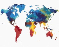 Zuty - Painting by Numbers - Colorful World Map Iii, 40X50 Cm, Canvas+Frame - Painting by Numbers