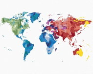 Zuty - Painting by Numbers - Colorful World Map Ii, 80X100 Cm, Canvas - Painting by Numbers