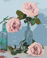 Zuty - Painting by Numbers - Three Pink Roses, 80X100 Cm, Canvas+Frame - Painting by Numbers