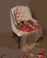 Zuty - Painting by Numbers - Roses on Velvet Chair, 80X100 Cm, Canvas - Painting by Numbers