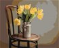 Zuty – Maľovanie Podľa Čísel – Žlté Tulipány V Kanvici Na Mlieko Na Stoličke, 80 × 100 cm, Plátno + Rám - Maľovanie podľa čísel