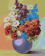 Zuty - Painting by Numbers - Flowers In Blue Vase, 40X50 Cm, Canvas - Painting by Numbers