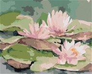 Zuty - Painting by Numbers - Pink Japanese Water Lilies, 80X100 Cm, Canvas+Frame - Painting by Numbers