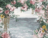 Zuty - Painting by Numbers - Flower Gate to the Sea, 40X50 Cm, Canvas+Frame - Painting by Numbers