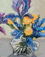 Zuty - Painting by Numbers - Irises and Dandelions in a Vase, 80X100 Cm, Canvas - Painting by Numbers