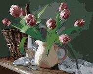 Zuty - Painting by numbers - Tulips in a pitcher, 80X100 Cm, Canvas - Painting by Numbers