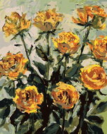 Zuty - Painting by Numbers - Beautiful Yellow Roses, 80X100 Cm, Canvas+Frame - Painting by Numbers