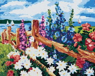 Zuty - Painting by Numbers - Blooming Flowers in a Meadow, 80X100 Cm, Canvas - Painting by Numbers