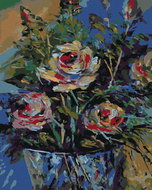 Zuty - Painting by Numbers - Roses in a Bucket, 40X50 Cm, Canvas+Frame - Painting by Numbers