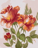 Zuty - Painting by Numbers - Red-Orange Roses, 40X50 Cm, Canvas+Frame - Painting by Numbers