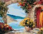 Zuty - Painting by Numbers - Flower Gate by the Sea, 80X100 Cm, Canvas+Frame - Painting by Numbers