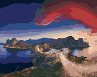 Zuty - Painting by Numbers - Nature With Red Clouds, 80X100 Cm, Canvas - Painting by Numbers