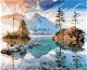 Zuty - Painting by Numbers - Lake Hintersee In Germany, 80X100 Cm, Canvas+Frame - Painting by Numbers