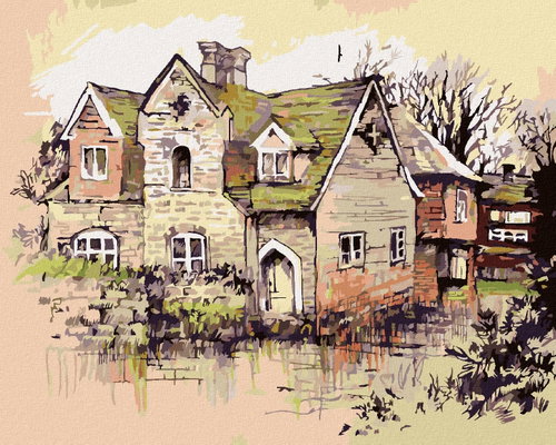 Zuty - Painting by Numbers - Country House, 80X100 Cm, Canvas+Frame - Painting by Numbers - Main image