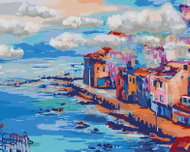 Zuty - Painting by Numbers - Clouds Over the City, 40X50 Cm, Canvas - Painting by Numbers