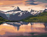 Zuty - Painting by Numbers - Sunrise on Lake Bachalpsee, 40X50 Cm, Canvas+Frame - Painting by Numbers