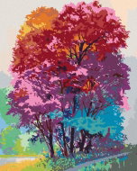 Zuty - Painting by Numbers - Colorful Tree in Forest, 80X100 Cm, Canvas+Frame - Painting by Numbers